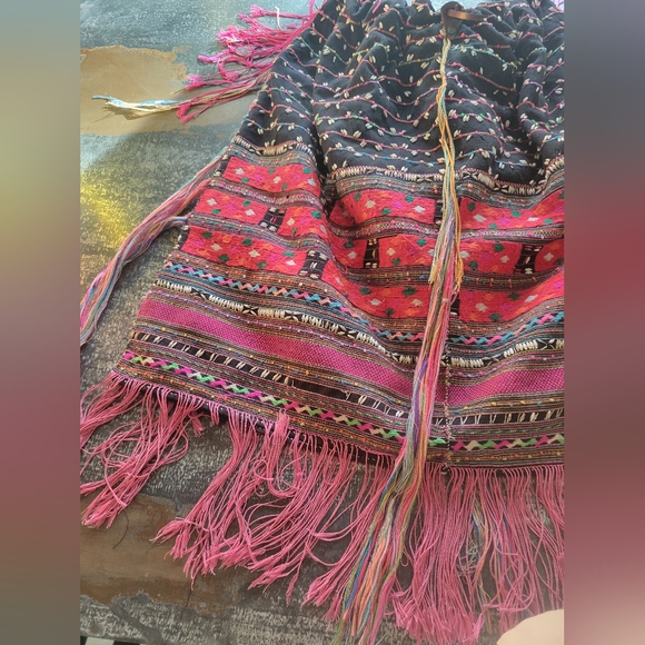 Elliot Mann Oversized Fringe Detail Boho Hippy bag with leather handle - Picture 10 of 14